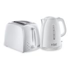 Textures White Kettle and 2 Slice Toaster Set