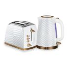 Groove White Kettle and 2 Slice Toaster Set
