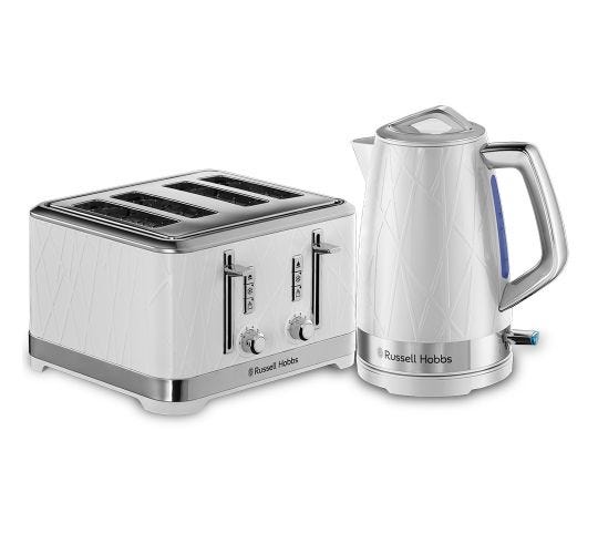 Structure White Kettle and Toaster Set 4 Slice