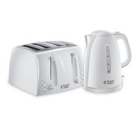 Textures White Kettle and 4 Slice Toaster Set